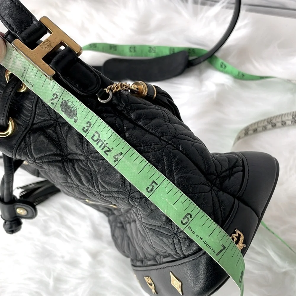 MCM‎ Black Quilted Leather Bucket Bag